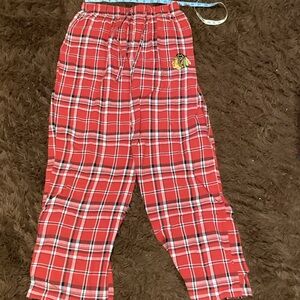 NHL Chicago Blackhawks men’s women’s unisex Plaid Pajama Pants with Logo
